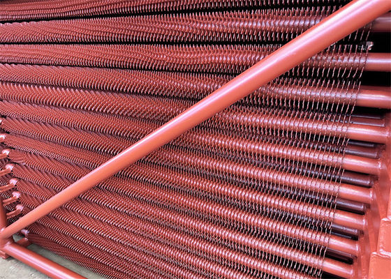 Painted Sprial Fin Boiler Economizer Exhaust Gas Economiser Bare Tubes